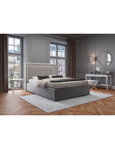 Tête De Lit En Velours, Couleur Beige, Primevere, Marque Mazzini Sofas 2