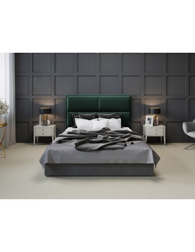 Tête De Lit En Velours, Couleur Vert Bouteille, Lara, Marque Milo Casa