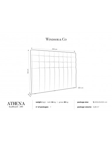 Tête De Lit En Velours, Couleur Bleu Foncé, Athena, Marque Windsor & Co