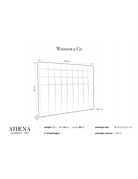 Tête De Lit En Velours, Couleur Bleu Foncé, Athena, Marque Windsor & Co