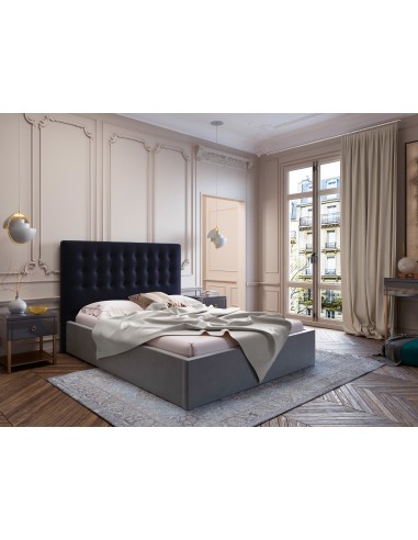 Tête De Lit En Velours, Couleur Bleu Foncé, Athena, Marque Windsor & Co Tête De Lit En Velours, Couleur Bleu Foncé, Athena, Marque Windsor & Co