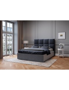 Tête De Lit En Velours, Couleur Bleu Foncé, Begonia, Marque Mazzini Sofas 2