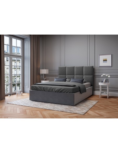 Tête De Lit En Velours, Couleur Gris Foncé, Begonia, Marque Mazzini Sofas