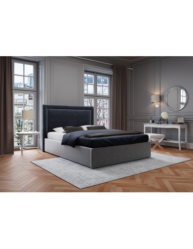 Tête De Lit En Velours, Couleur Bleu Foncé, Primevere, Marque Mazzini Sofas